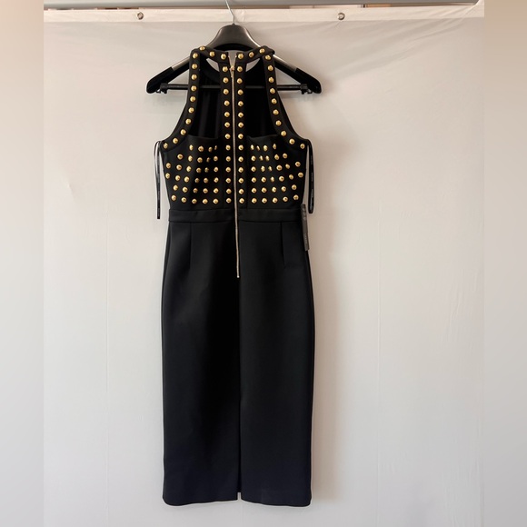 MARCIANO gold studded black midi dress Small - Picture 4 of 5